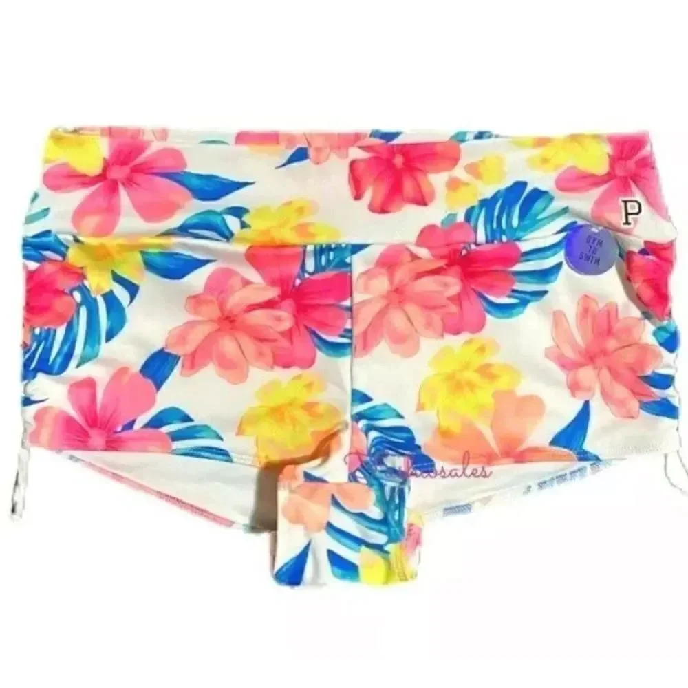 Victoria’s Secret Pink Swim Gym to Swim Ruched Sides Shortie Bikini Bottom